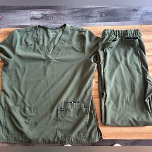 Beyond Scrubs Olive Green scrubs.